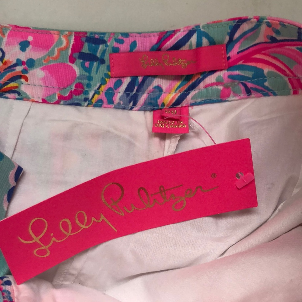 Lilly Pulitzer Pink and Blue Skorts with Scalloped Hem - Picture 3 of 3